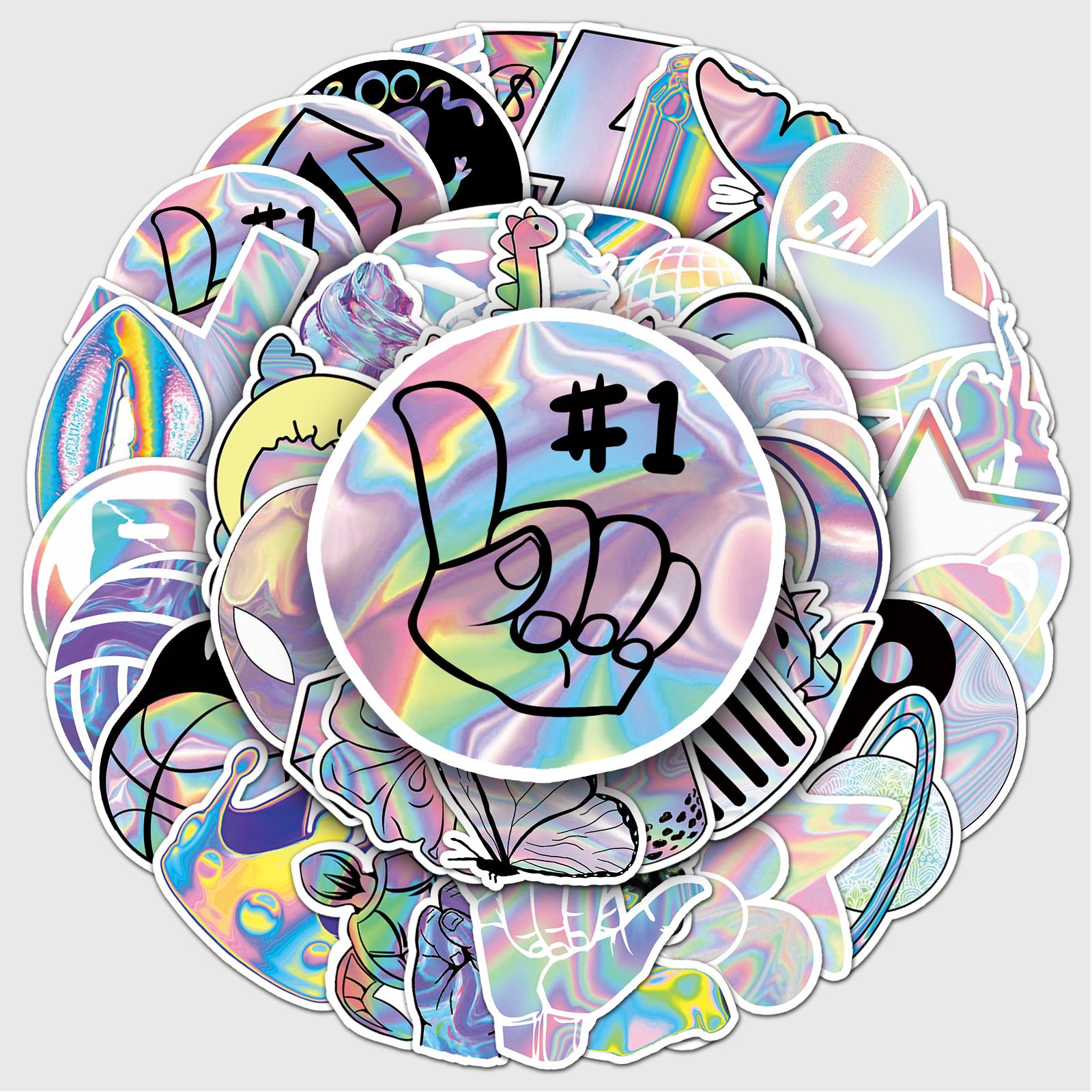Holographic laser graffiti waterproof foreign trade wholesale decorative motorcycle luggage creative stickers