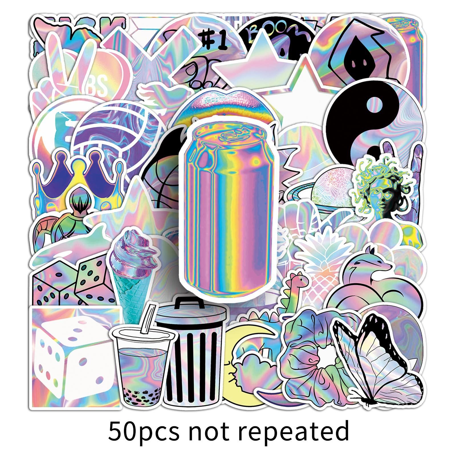 Holographic laser graffiti waterproof foreign trade wholesale decorative motorcycle luggage creative stickers
