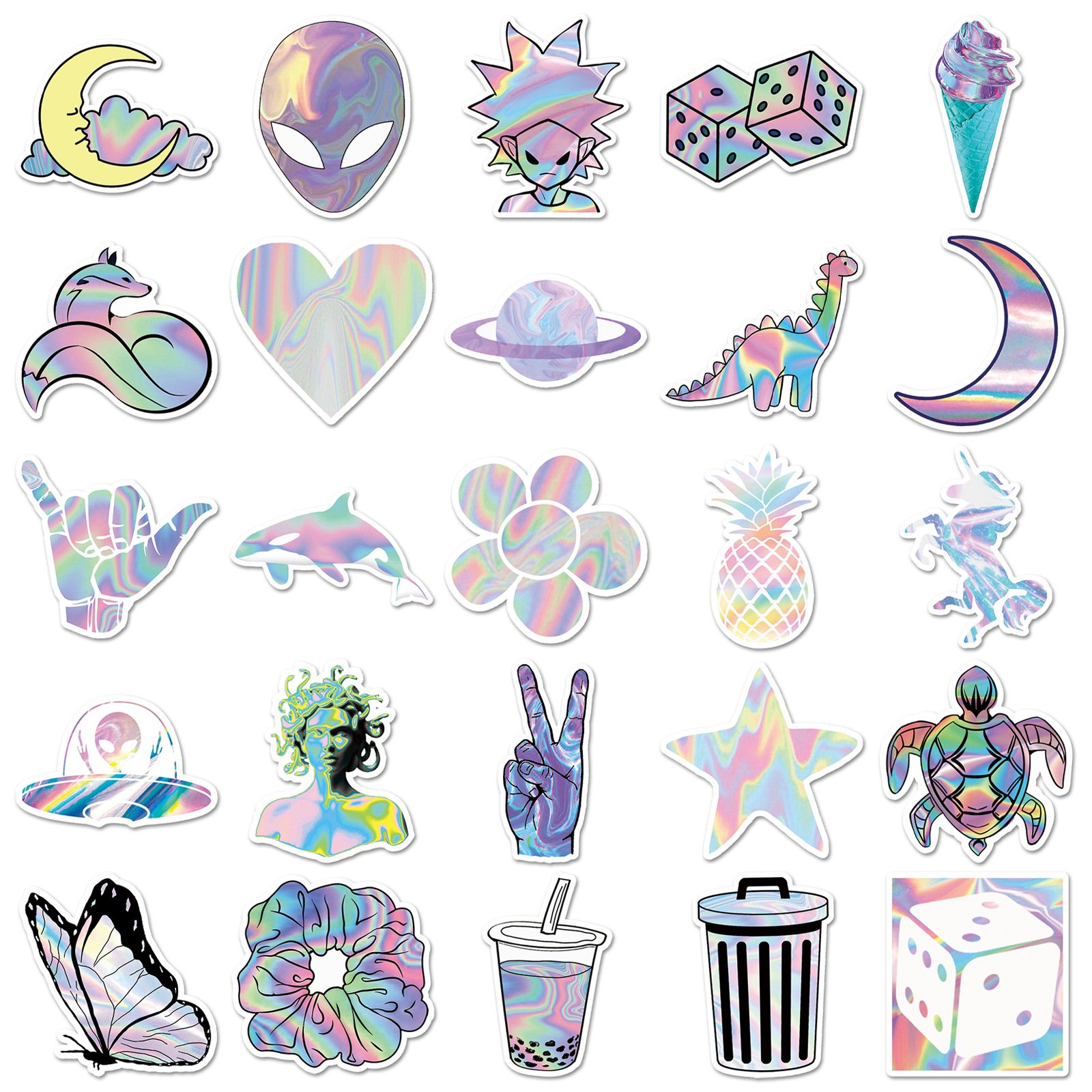 Holographic laser graffiti waterproof foreign trade wholesale decorative motorcycle luggage creative stickers