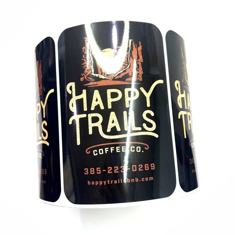 wholesale etiquette autocolante roll labels for food containers bottles glass Logo stickers