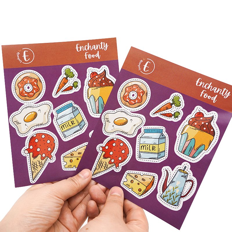 Customized Printed Waterproof Paper Vinyl Self Adhesive Custom Sticker Sheet Cartoon Kiss Cut Glitter Sticker