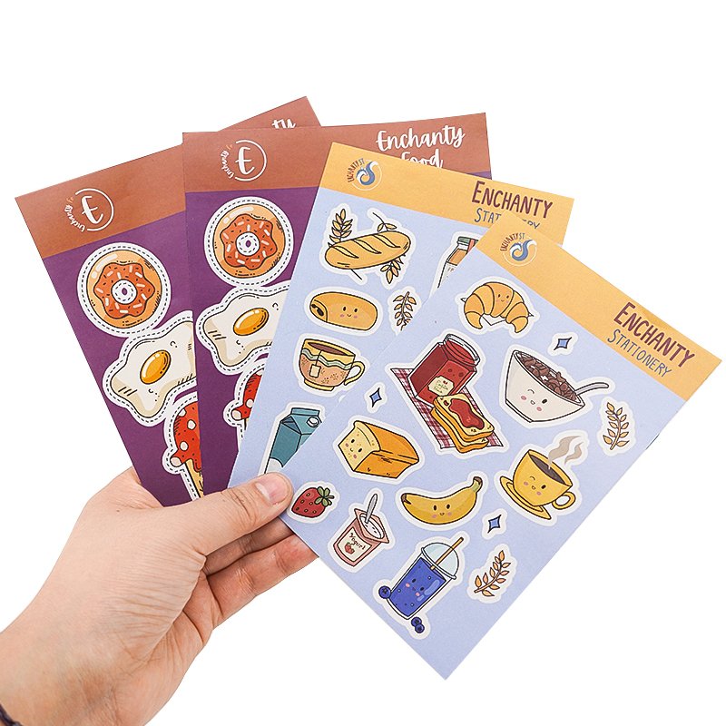 Customized Printed Waterproof Paper Vinyl Self Adhesive Custom Sticker Sheet Cartoon Kiss Cut Glitter Sticker