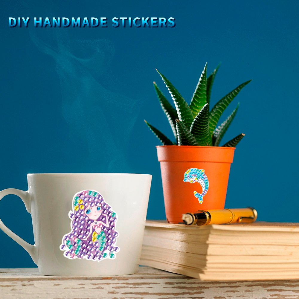 Children's Most Popular Handmade Diy Crystal Diamond Cartoon Mermaid Princess Diamond Painting Stickers