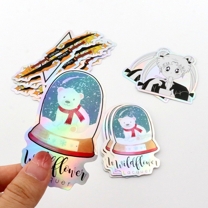 Gold Supplier Custom Design Personalized Logo Self Adhesive PVC Holographic Cartoon Die Cut Sticker