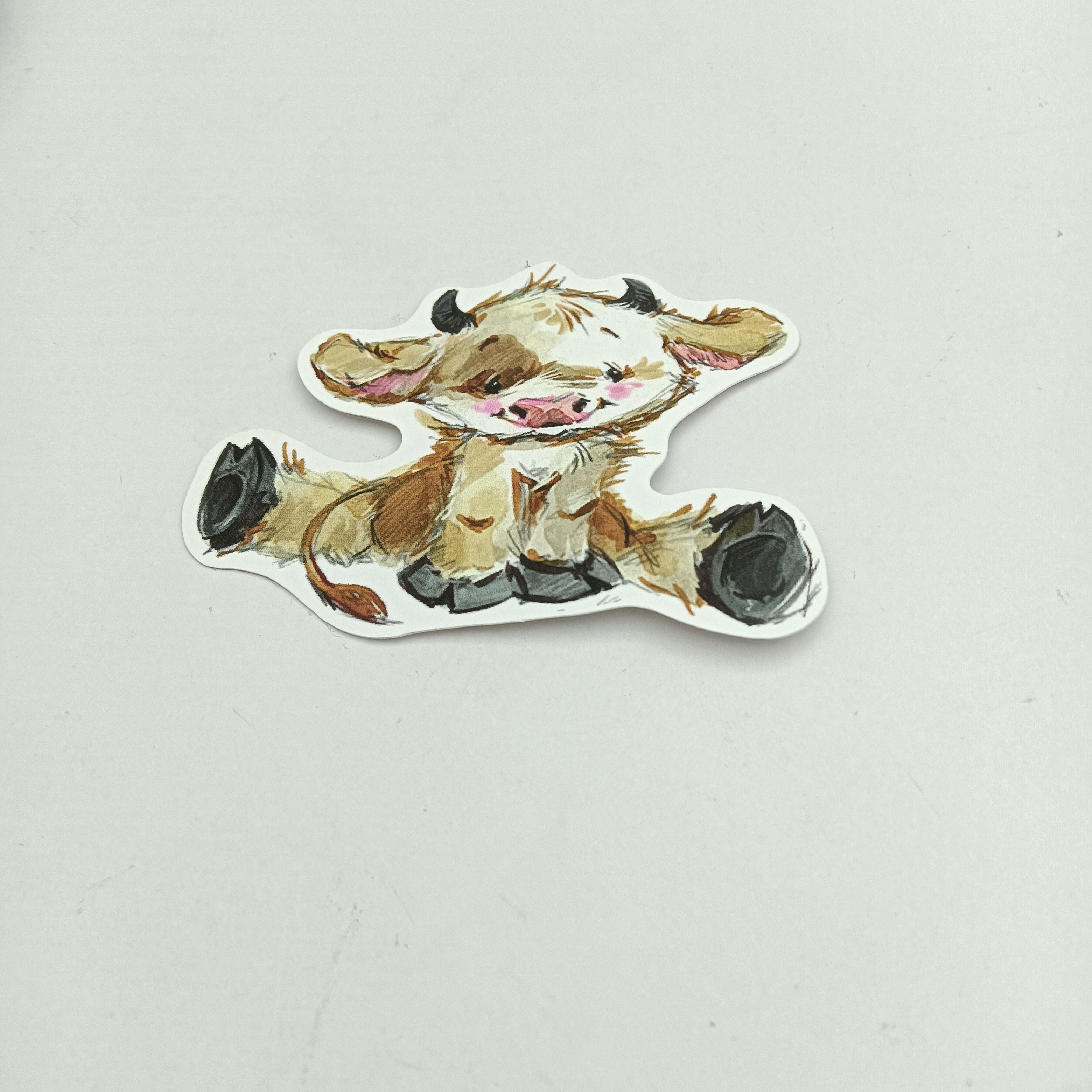 Custom Cute Label Custom stickers Packaging stickers Vinyl cartoon Label Die Cut Label Cat Cow sticker