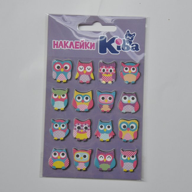 Factory supply 3D puffy Eva foam glitter sticker custom print cartoon puffy stickers for kids
