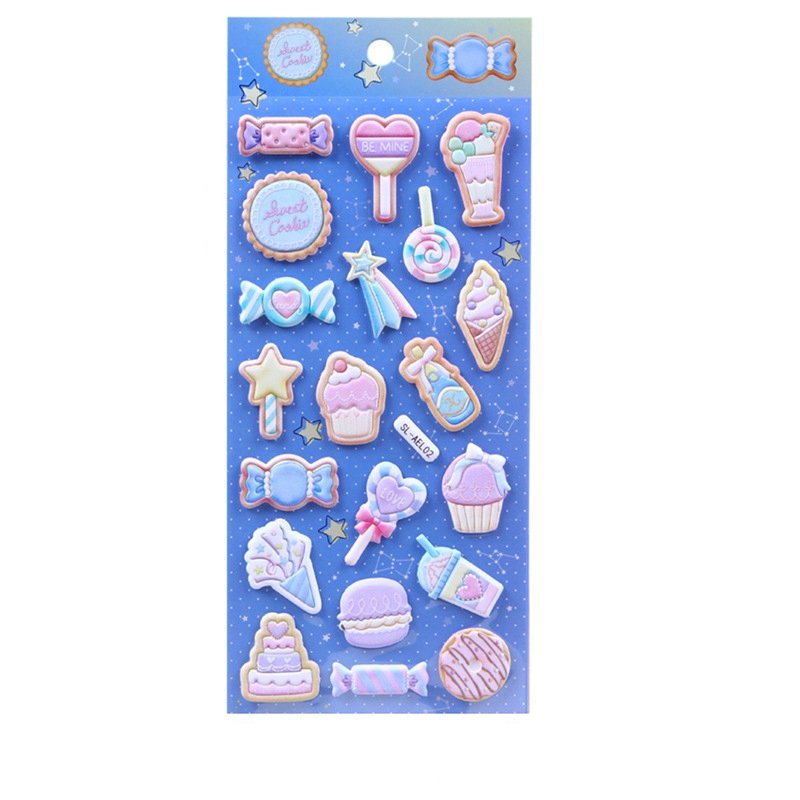 BSCI/SMETA factory custom adhesive puffy cartoon stickers