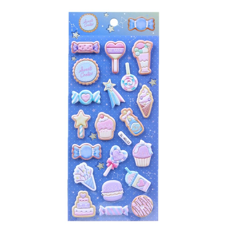BSCI/SMETA factory custom adhesive puffy cartoon stickers