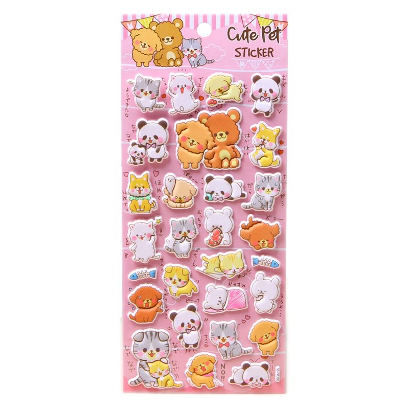 BSCI/SMETA factory custom adhesive puffy cartoon stickers