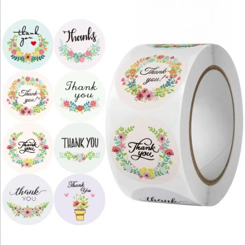 500 Labels Per Roll Custom Printed Thankyou Packaging Label Thank You Supporting Stickers Manufacturer For My Small Business