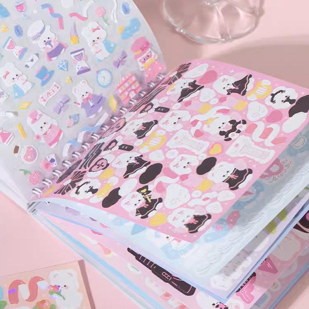 Custom Colorful PVC Rabbit Diary Planner Journal Stickers Cute Animal Cartoon Decals Kids' Album DIY Acrylic Adhesive Paper Film