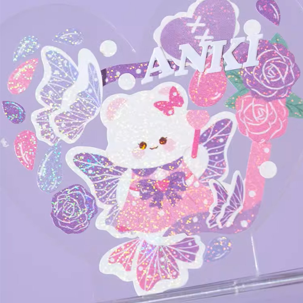 Custom Colorful PVC Rabbit Diary Planner Journal Stickers Cute Animal Cartoon Decals Kids' Album DIY Acrylic Adhesive Paper Film