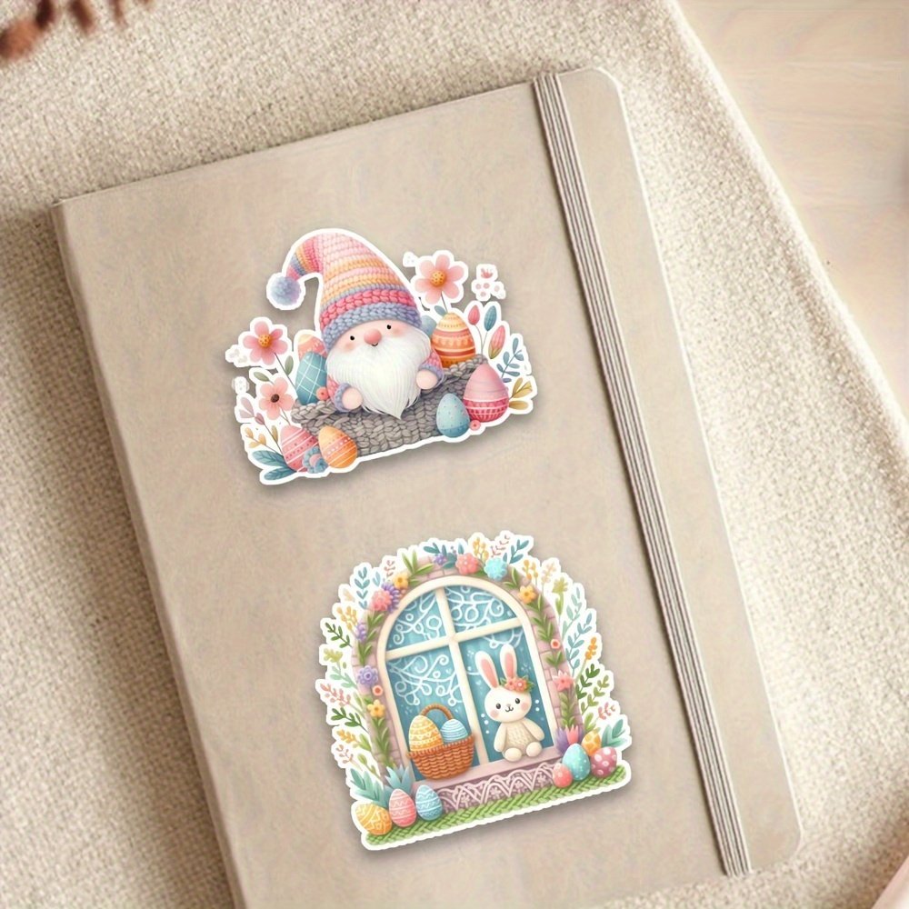 Wholesale Custom Rabbit Easter Cartoon Stickers Kawaii Scrapbooking 44 pcs DIY Crafts Decoration Journal Envelope Bunny Decals
