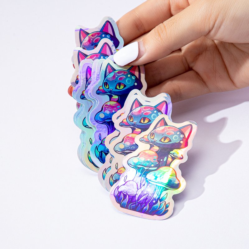 Customised Print Waterproof Reusable Sticker Permanent Logo Label Sticker Car Decorative Laser Die Cut Sticker