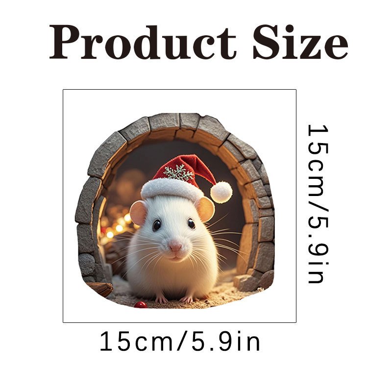 Cartoon Cute Little Mouse Hole Stick DIY Wall Stickers PVC Vinyl Decorative for Living Room Porch Beautifying Wall Decals