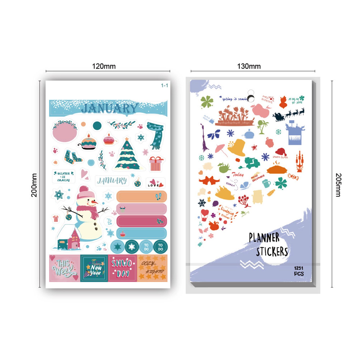 28PCS/Set Planner Sticker Journal & Calendar Inspirational Cartoon Sticker Dates Months Holiday List Sticker Planner Accessories