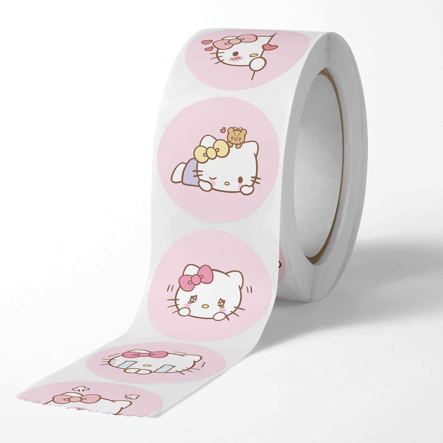 Cartoon Sticker Kitty Cat Expression Pack Circular Sealing Sticker Anime Cute Decoration Sticker