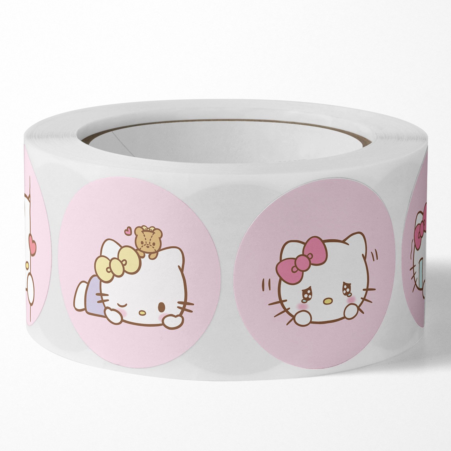 Cartoon Sticker Kitty Cat Expression Pack Circular Sealing Sticker Anime Cute Decoration Sticker