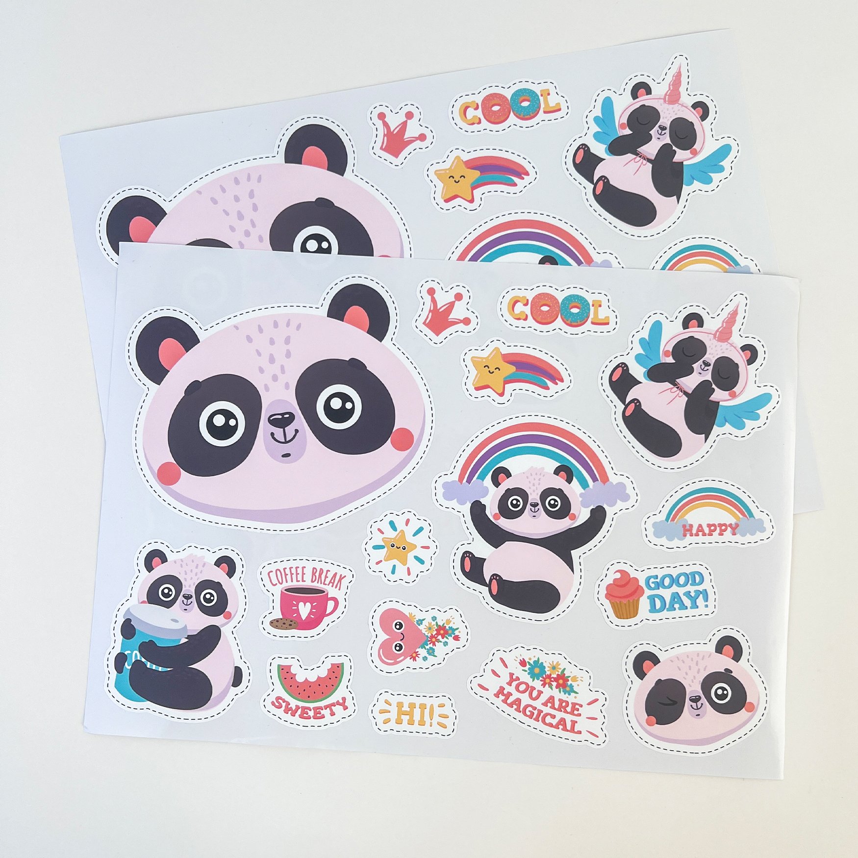 Custom Cute Kawaii Waterproof Vinyl Stickers Holographic Clear Printed Glitter Die Cut Label Logo Sticker For Laptop