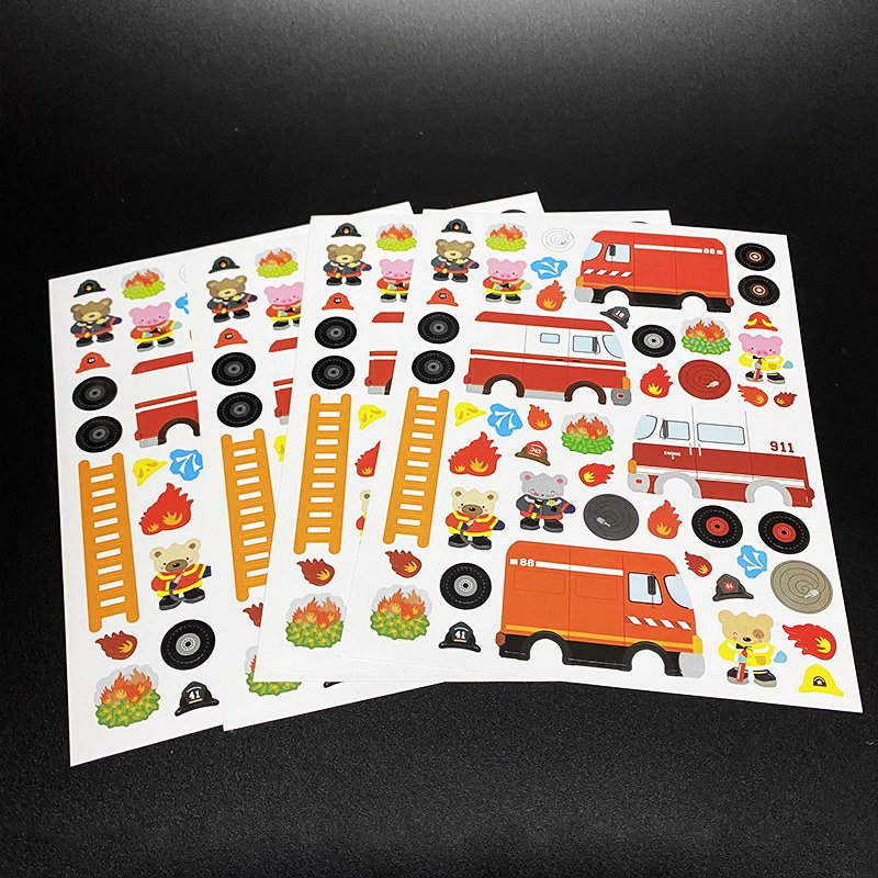 A4 A5 full color printing custom logo intricate designs cartoon vinyl sticker special-shaped kiss cut sticker sheets