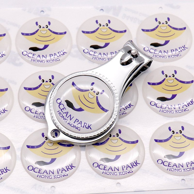 Custom 3D Epoxy Resin Dome Gel Clear Adhesive Cartoon Stickers For Nail Clippers Labels