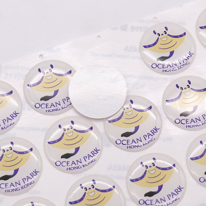 Custom 3D Epoxy Resin Dome Gel Clear Adhesive Cartoon Stickers For Nail Clippers Labels