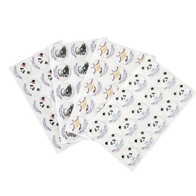 Custom 3D Epoxy Resin Dome Gel Clear Adhesive Cartoon Stickers For Nail Clippers Labels