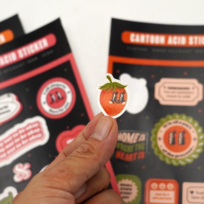 2023 custom printed logo Hot Selling Cartoon Waterproof Die Cut Vinyl Sticker for packaging sticker pack