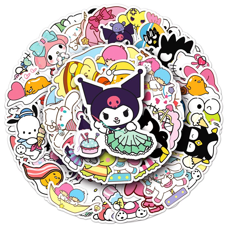 50Pcs Factory Outlet Sale Custom Sticker Cartoon Graffiti Sanrios Mix Stickers For Kid Wall Laptop Waterproof