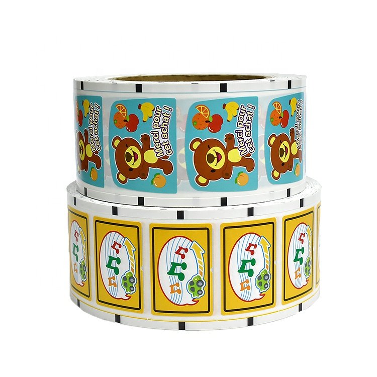 Custom Cartoon sticker Roll Printed Adhesive toy label For kids