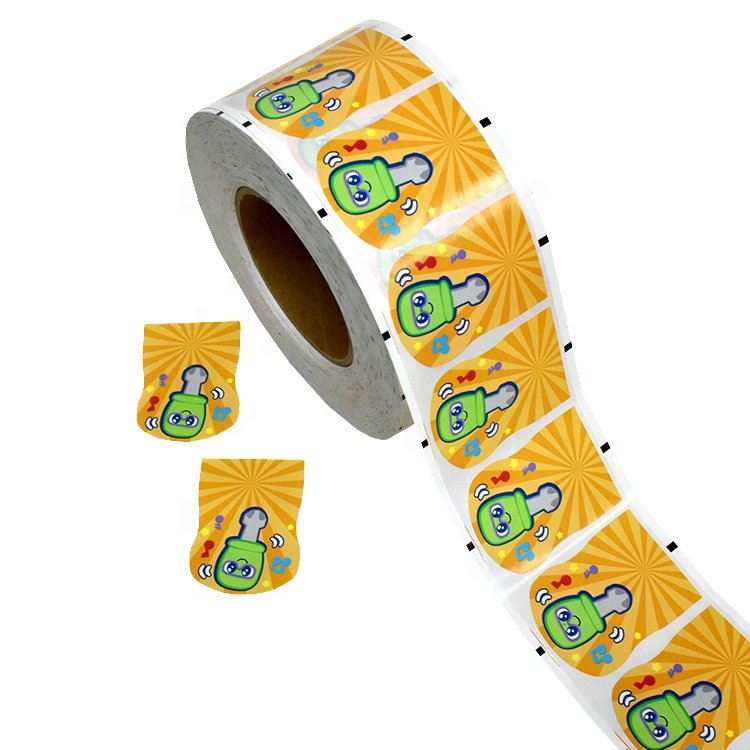 Custom Cartoon sticker Roll Printed Adhesive toy label For kids