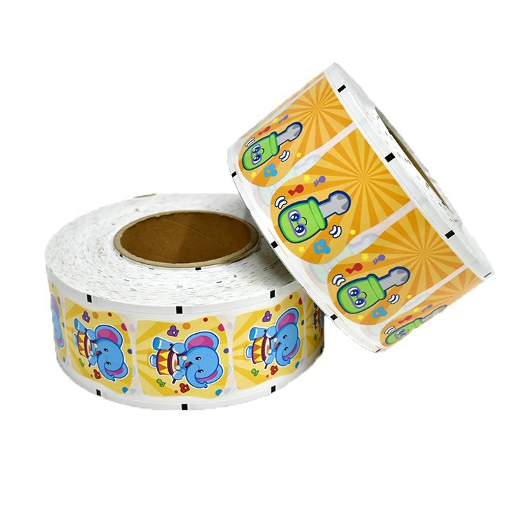Custom Cartoon sticker Roll Printed Adhesive toy label For kids