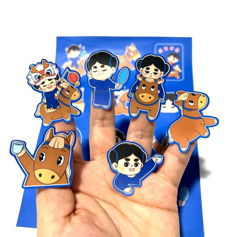 High Quality Cartoon Sticker Personalized Private Waterproof Adhesive Vinyl Label Logo Cartoon Kiss Cut Sticker paper
