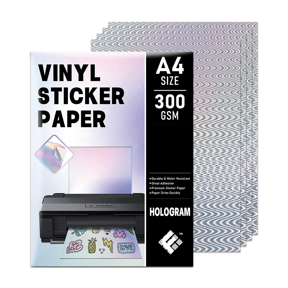 11X17 Paper Waterproof Cartoon Silver Laser Adhesive Hologram Logo Sticker Die Cut Custom Stickers Holographic