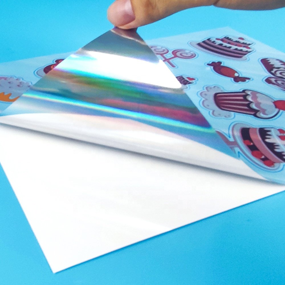 11X17 Paper Waterproof Cartoon Silver Laser Adhesive Hologram Logo Sticker Die Cut Custom Stickers Holographic