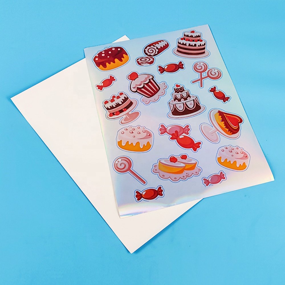 11X17 Paper Waterproof Cartoon Silver Laser Adhesive Hologram Logo Sticker Die Cut Custom Stickers Holographic