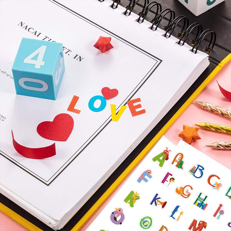 Letter Stickers for Kids Early Education English Alphabet Learning Decoration Sticker Waterproof Cartoon Cute Sticker Sheet