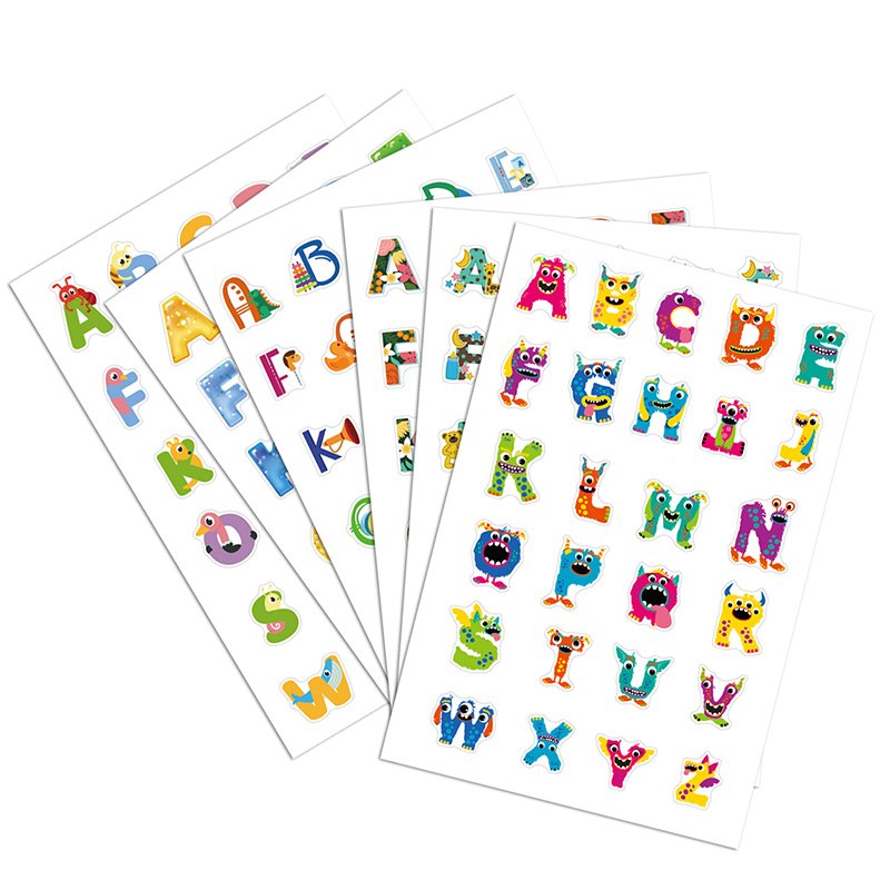 Letter Stickers for Kids Early Education English Alphabet Learning Decoration Sticker Waterproof Cartoon Cute Sticker Sheet