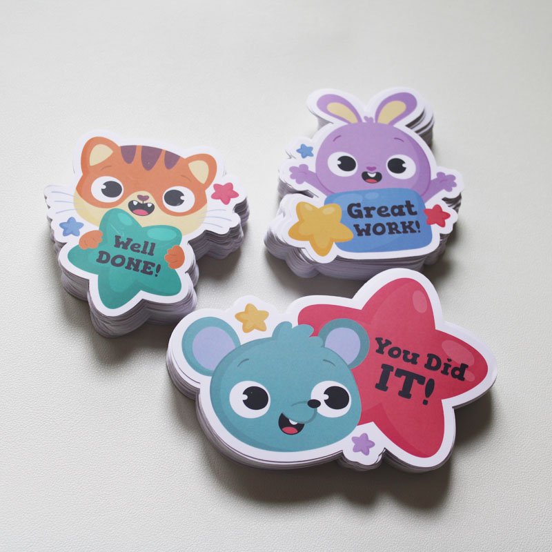 Custom Adhesive Vinyl Waterproof Stickers Die Cut Logo Label Cartoon Sticker