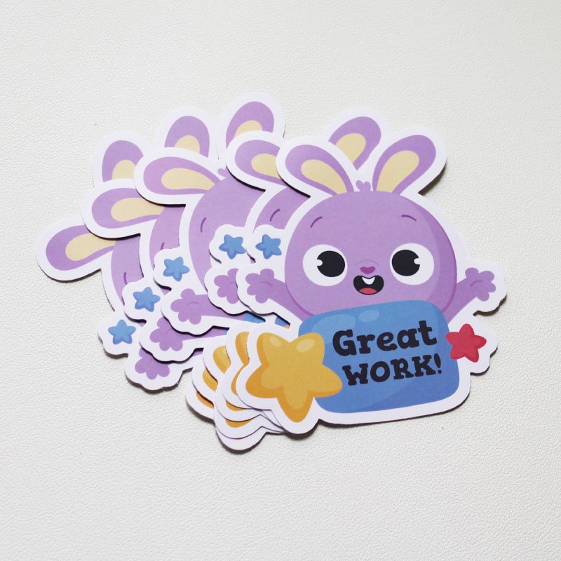 Custom Adhesive Vinyl Waterproof Stickers Die Cut Logo Label Cartoon Sticker