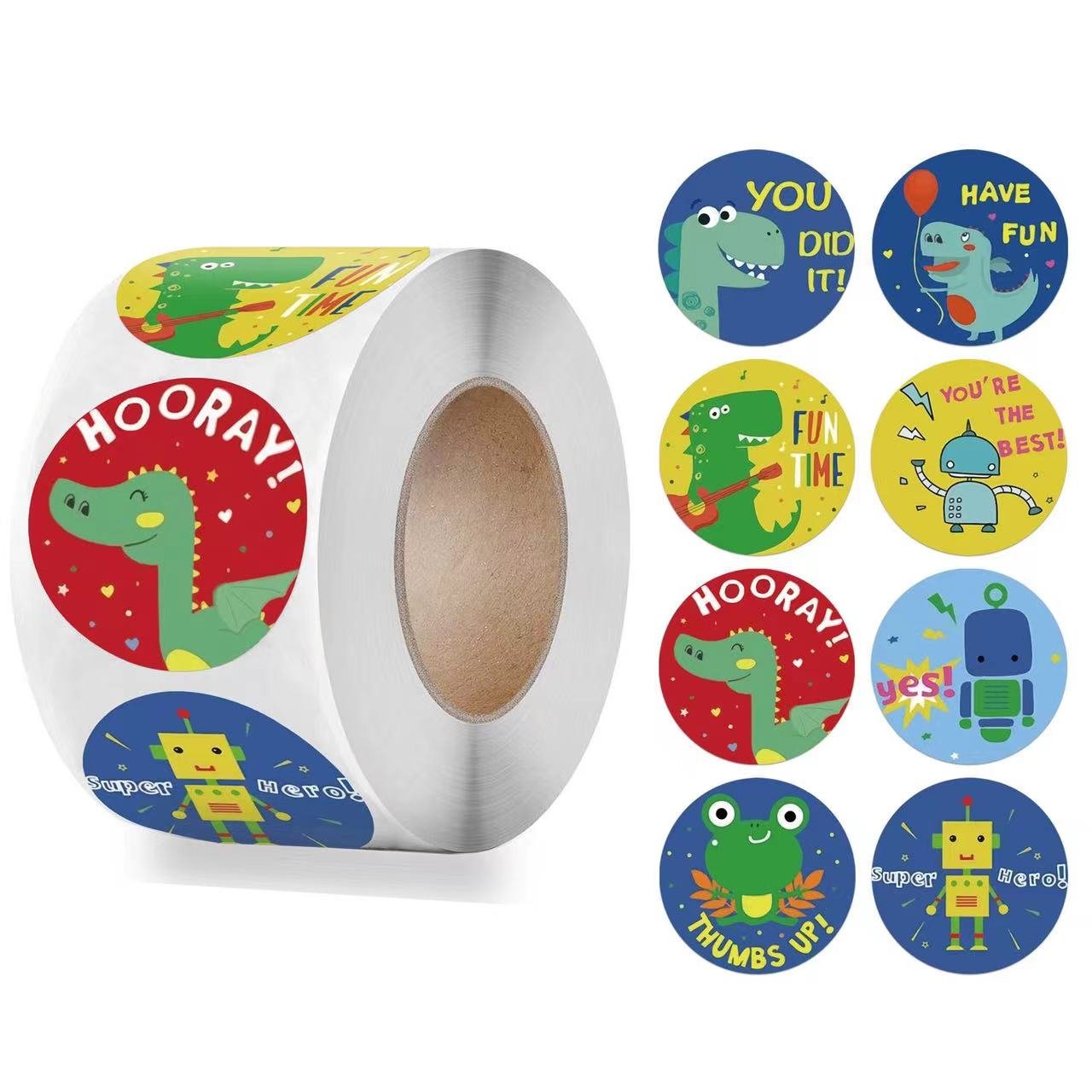 Lovely Wholesale Decals Cute Round Toy Cartoon Printing Custom Logo Stickers Packaging Labels