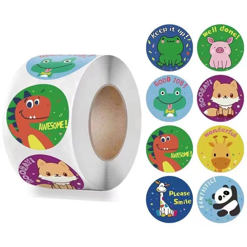 Lovely Wholesale Decals Cute Round Toy Cartoon Printing Custom Logo Stickers Packaging Labels