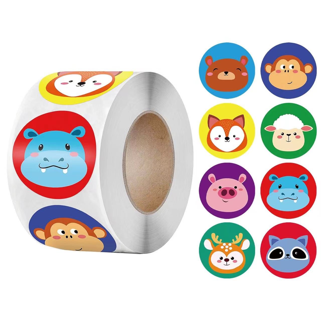 Lovely Wholesale Decals Cute Round Toy Cartoon Printing Custom Logo Stickers Packaging Labels