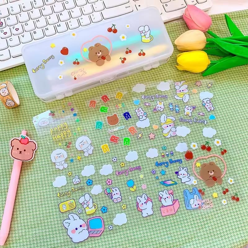 Custom Cute Cartoon Sticker Custom Crystal Company Logo Stickers Wholesale Custom Decorative Clear Stickers