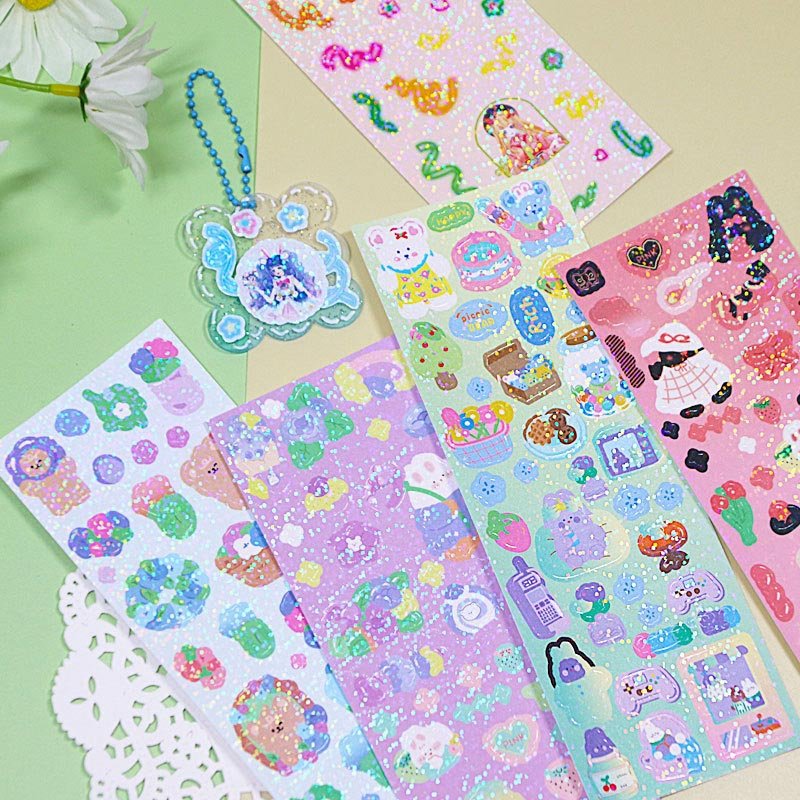 Custom Cute Cartoon Sticker Custom Crystal Company Logo Stickers Wholesale Custom Decorative Clear Stickers