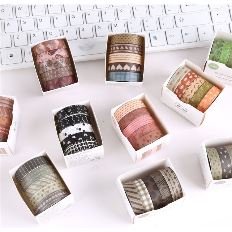 Washi tape vintage 5 rolls /box stickers for kids cartoon sticker vintage washi tape set