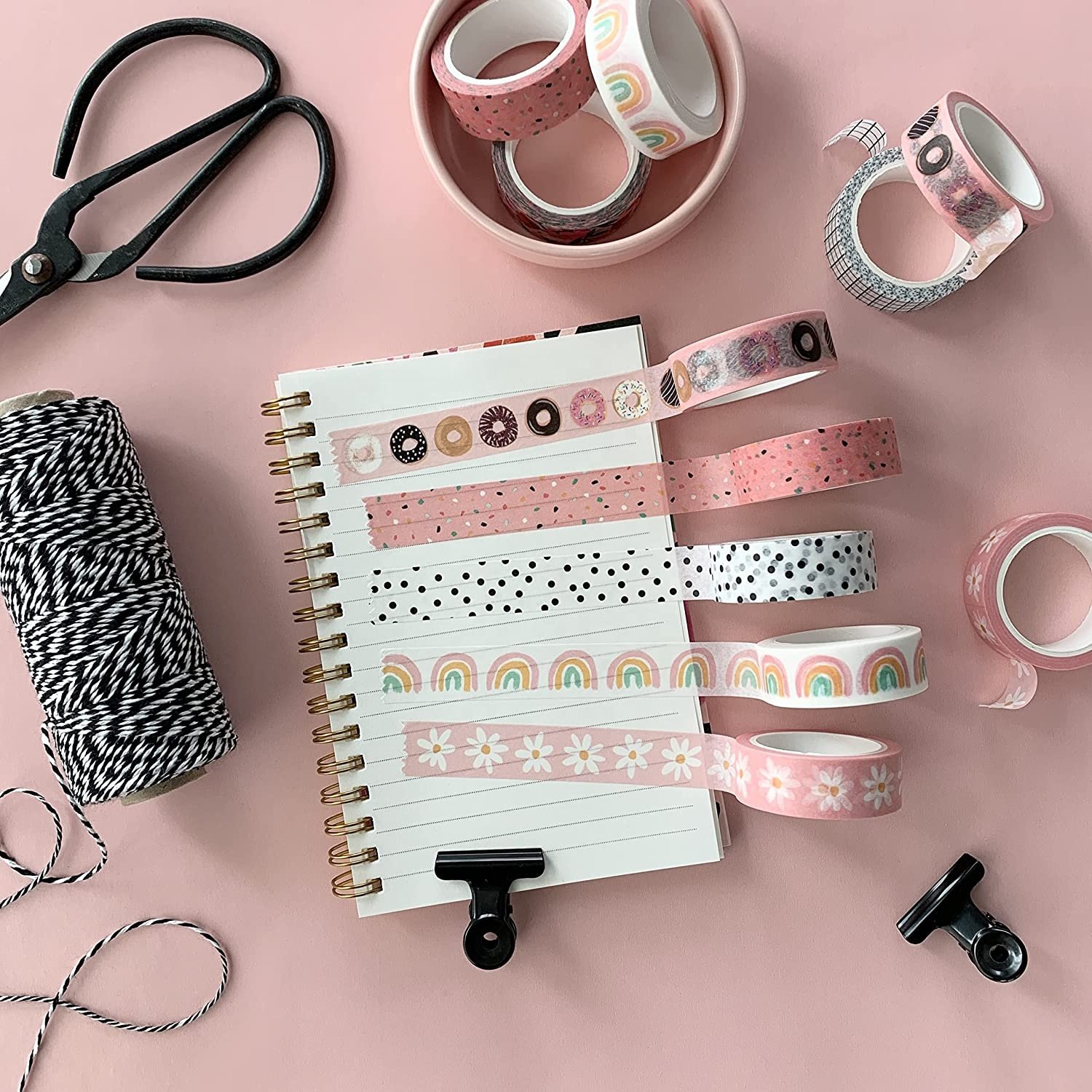 Vintage Wide Pattern Design Masking Tape High Quality Wasabi Paper Sticker Scrapbooking Single Water Activated Hot Melt Low