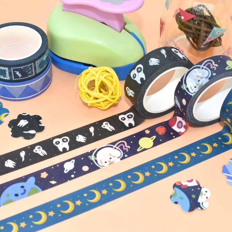 Vintage Wide Pattern Design Masking Tape High Quality Wasabi Paper Sticker Scrapbooking Single Water Activated Hot Melt Low