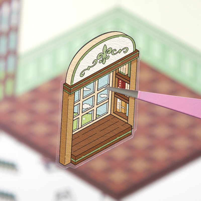 Simno Cute Scrapbooking Supplies 3D Miniature Cabin DIY Scene Stickers Cartoon Animals Panda Capybara Designs (Gen 2.0)