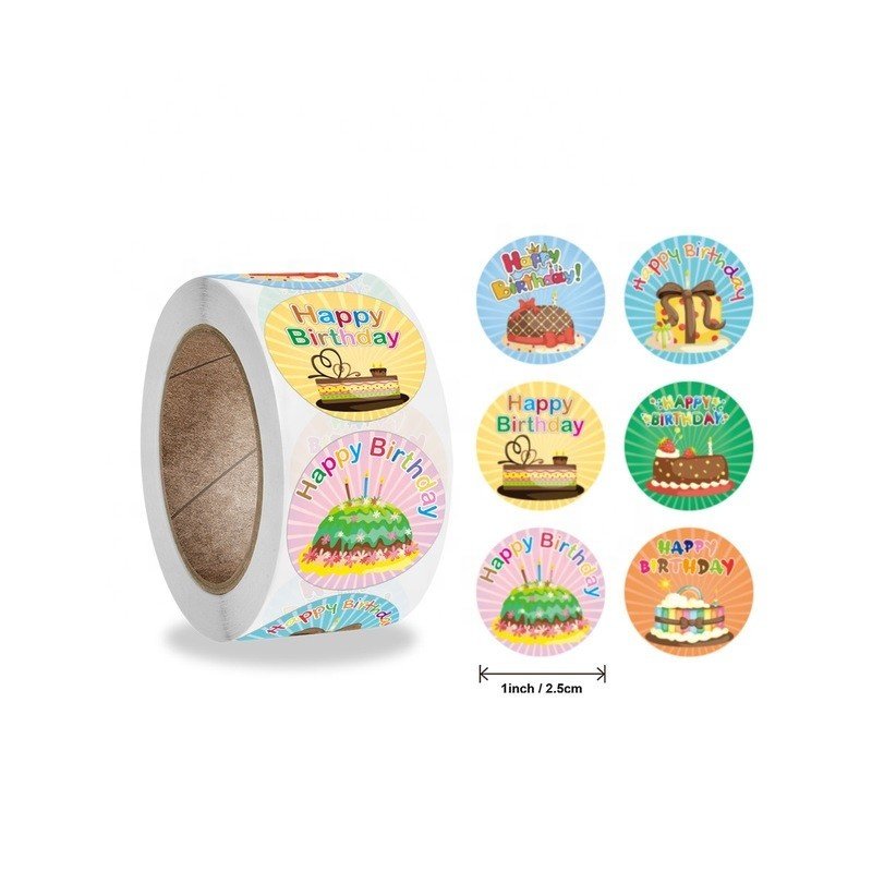 KYW Self Adhesive Custom Printing Vinyl Cute Cartoon Different Shapes Paper Logo Sticker Basketball Roll Label